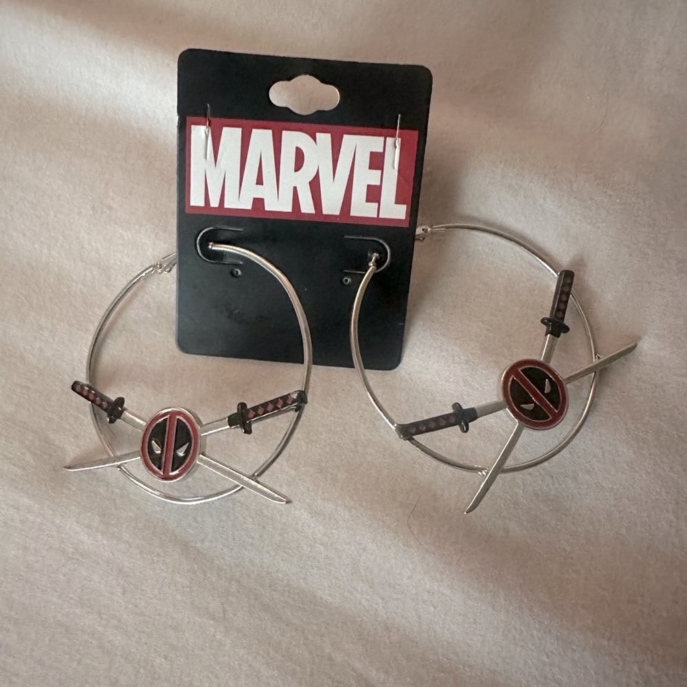 Deadpool hoop earrings